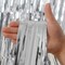 Silver Tinsel Foil Fringe Curtains Backdrop, Melsan 3.2 x 8 ft Foil Curtain Birthday Party Decorations for Disco, New Year Eve Party Backdrop - 3 Packs